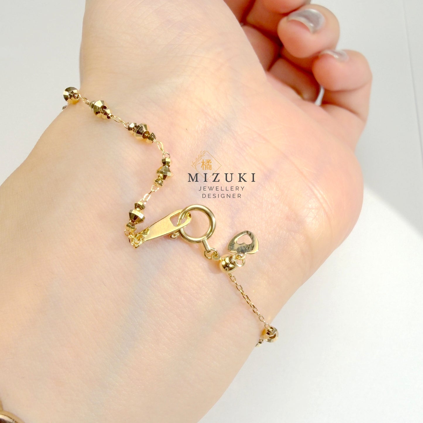 TACHIBANA|18K 黃金切面珠珠手鍊|K18 Faceted Bead Bracelet