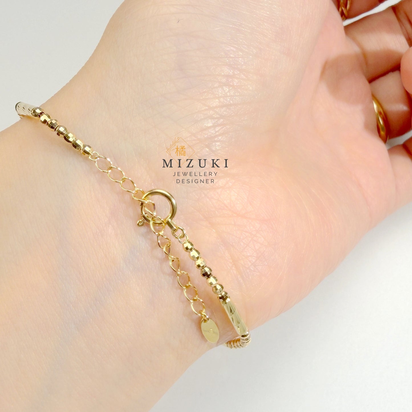 TACHIBANA|18K 黃金線韻珠飾手鍊|K18 Linear Bead Bracelet