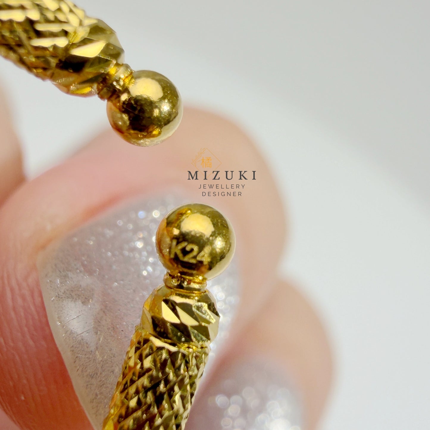 TACHIBANA|24K 黃金切面圓柱珠 Free Ring|K24 Barrel Bead Free Ring