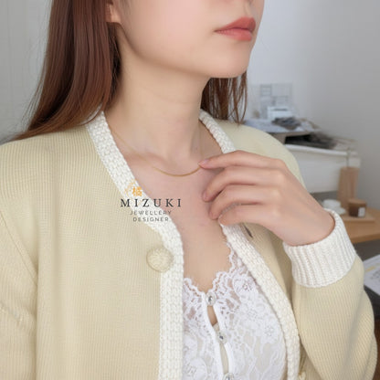 TACHIBANA｜18K 極簡弧形項鍊｜Curved Bar Necklace｜Japanese Fine Jewelry