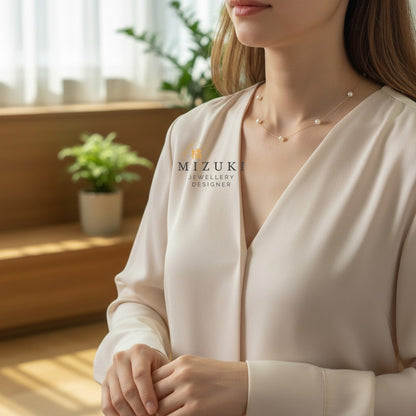 TACHIBANA｜18K金 Akoya 珍珠點綴項鍊｜Akoya Pearl Station Necklace
