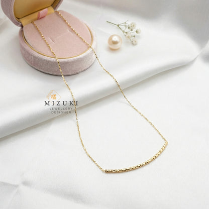 TACHIBANA｜18K 極簡弧形項鍊｜Curved Bar Necklace｜Japanese Fine Jewelry