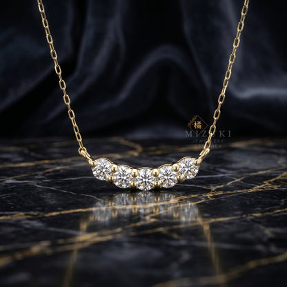 TACHIBANA｜18K金 0.20ct 天然鑽石弧形項鍊｜Arc Diamond Necklace