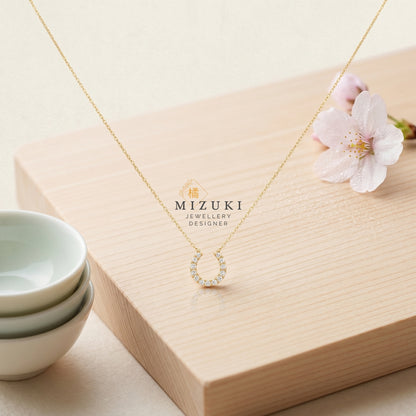 TACHIBANA｜18K金馬蹄鑽石項鍊｜Horseshoe Diamond Necklace