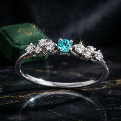 TACHIBANA｜鉑金藍鑽天然鑽石戒指｜Platinum Blue Diamond Ring
