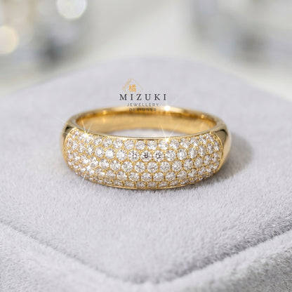 TACHIBANA｜0.25ct Pavé Diamond Half Eternity Ring｜K18・Platinum