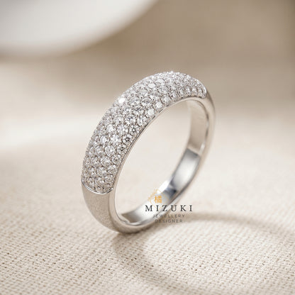 TACHIBANA｜0.25ct Pavé Diamond Half Eternity Ring｜K18・Platinum