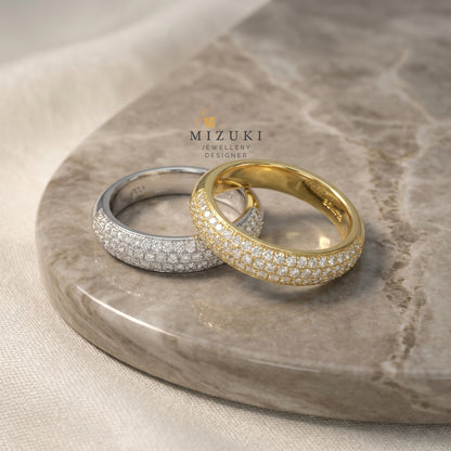 TACHIBANA｜0.25ct Pavé Diamond Half Eternity Ring｜K18・Platinum