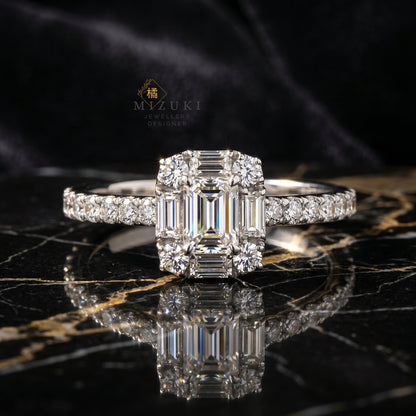 TACHIBANA｜0.40ct Step-Cut Diamond Ring｜K18・Platinum