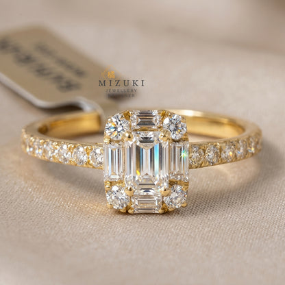 TACHIBANA｜0.40ct Step-Cut Diamond Ring｜K18・Platinum