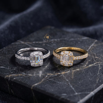 TACHIBANA｜0.40ct Step-Cut Diamond Ring｜K18・Platinum