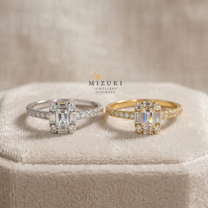 TACHIBANA｜0.40ct Step-Cut Diamond Ring｜K18・Platinum