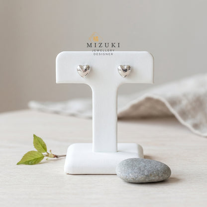 TACHIBANA｜極簡愛心耳釘｜PT900／18KPG／18K黃金｜Minimal Heart Stud Earrings