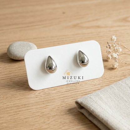 TACHIBANA｜極簡水滴耳釘｜18K金／PT900｜Minimal Teardrop Stud Earrings