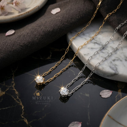 TACHIBANA｜0.50ct 天然鑽石項鍊｜K18・鉑金｜Signature Diamond Necklace