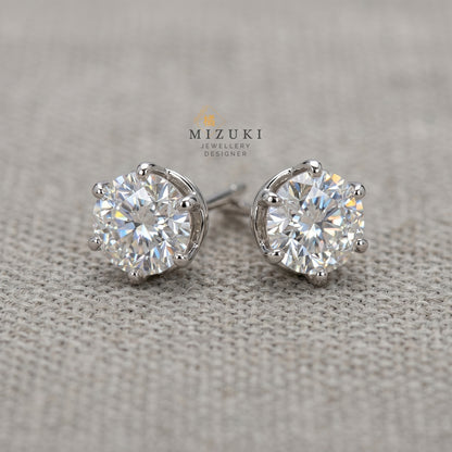 TACHIBANA｜1.0ct 天然鑽石耳釘｜PT900／18K金｜Classic Diamond Stud Earrings