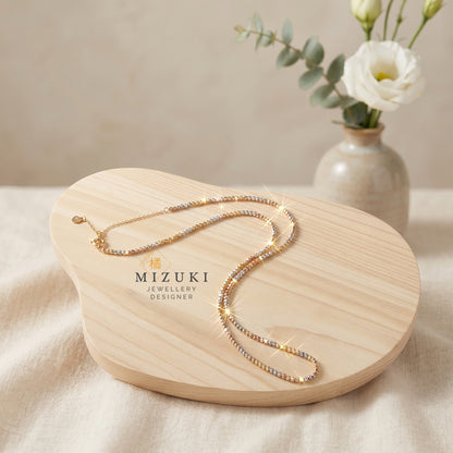 TACHIBANA｜18K 三色珠鍊項鍊｜黃金・鉑金・玫瑰金｜Fine Jewelry