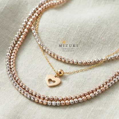TACHIBANA｜18K 三色珠鍊項鍊｜黃金・鉑金・玫瑰金｜Fine Jewelry
