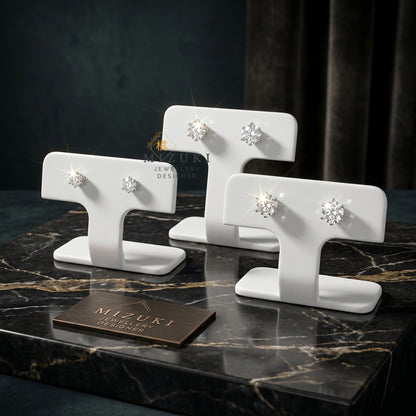 TACHIBANA｜天然鑽石經典六爪單鑽耳環 0.10ct–0.30ct｜Classic Diamond Stud Earrings