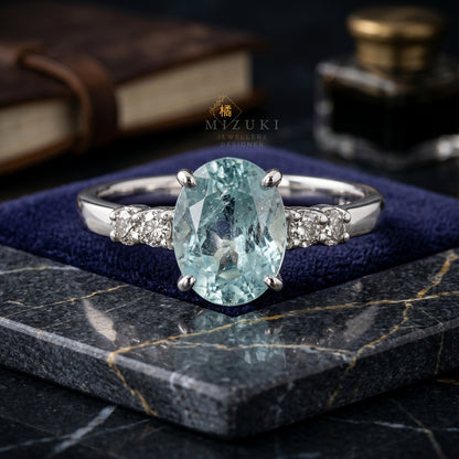 TACHIBANA｜Pt 帕拉伊巴碧璽鑽石戒指｜1.931ct Paraiba Tourmaline Diamond Ring