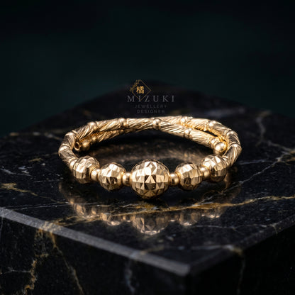 TACHIBANA｜K18 金 切面珠珠戒｜Faceted Beaded Gold Ring