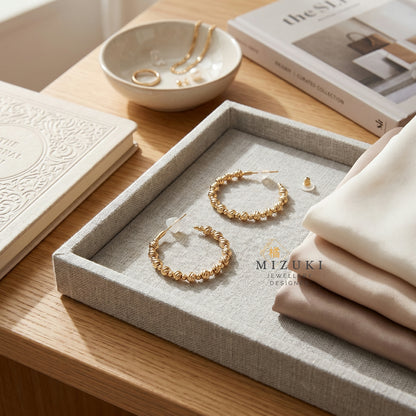 TACHIBANA｜18K切面珠飾耳環｜18K Diamond-Cut Beaded Earrings