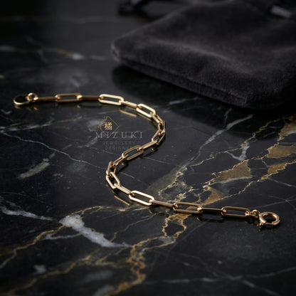 TACHIBANA｜18K 金紙夾鏈手鍊｜Paperclip Chain Bracelet
