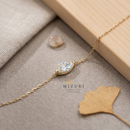 TACHIBANA｜18K 馬眼形鑽石 Solitaire 手鍊｜K18 Marquise Diamond Solitaire Bracelet