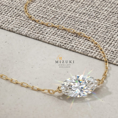 TACHIBANA｜18K 馬眼形鑽石 Solitaire 手鍊｜K18 Marquise Diamond Solitaire Bracelet｜0.20ct Natural Diamond