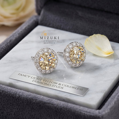 TACHIBANA｜鉑金經典光環鑽石耳環｜Platinum Classic Halo Diamond Earrings｜Natural Diamond