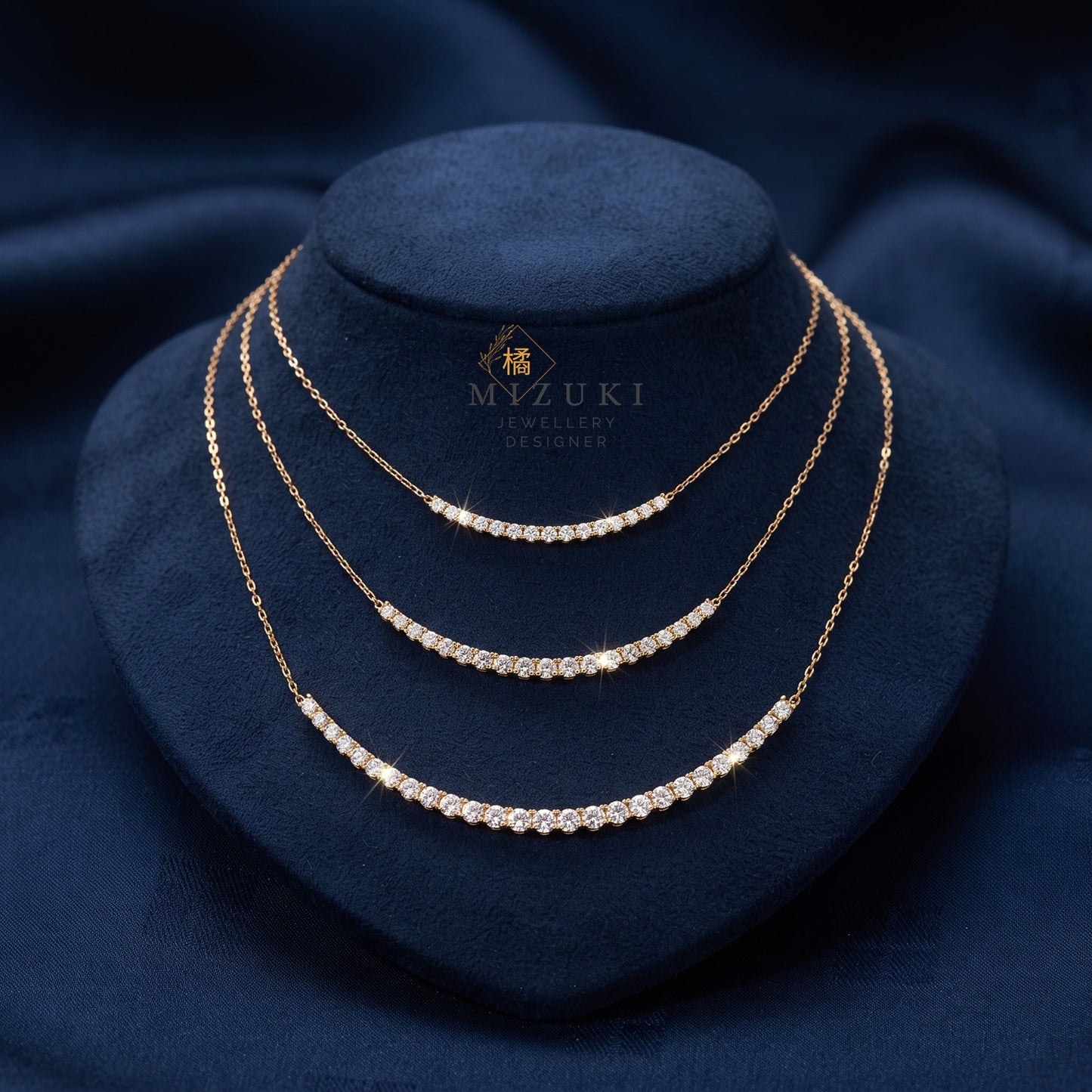 TACHIBANA｜18K 黃金 0.50ct 弧形天然鑽石項鍊｜Arc Diamond Necklace