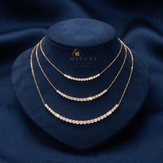 TACHIBANA｜18K 黃金 0.50ct 弧形天然鑽石項鍊｜Arc Diamond Necklace