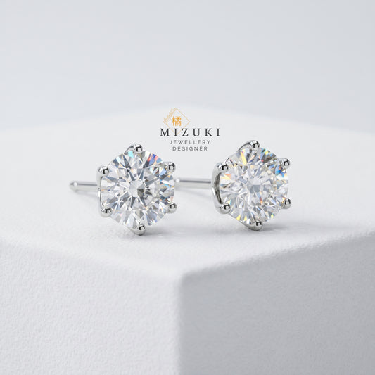 TACHIBANA｜PT950 鉑金 1.00ct 天然鑽石耳環｜經典鑽石耳釘 Fine Jewelry