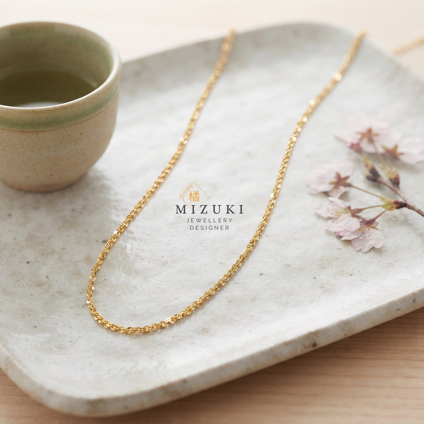 TACHIBANA｜18K 金 水波紋項鍊 45cm｜經典百搭素鍊