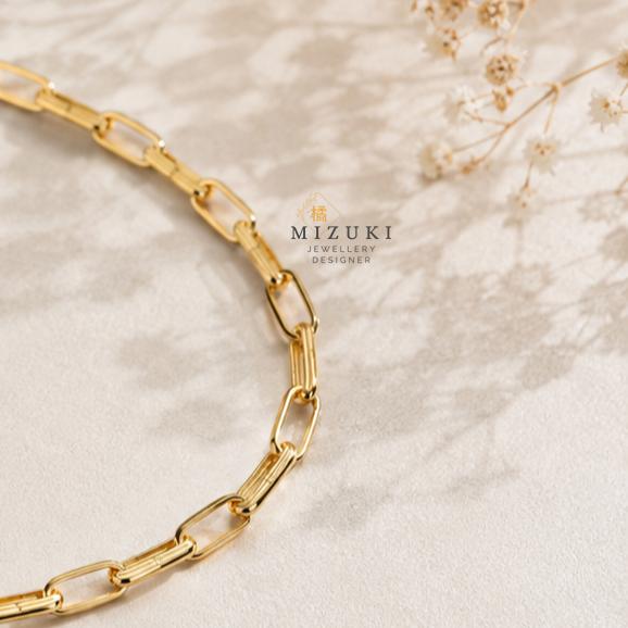 TACHIBANA｜18K 黃金長方鏈節手鍊｜K18 Paperclip Link Bracelet