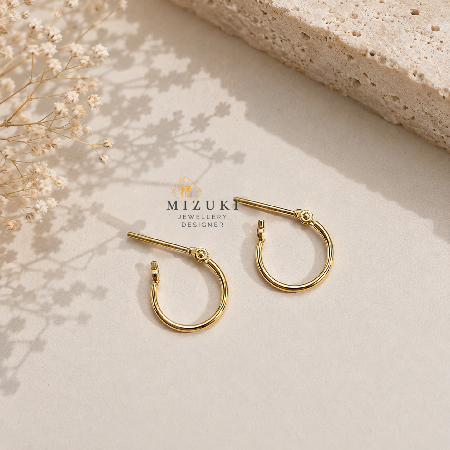 TACHIBANA｜18K 黃金經典圓圈耳環｜K18 Classic Hoop Earrings 10mm・15mm