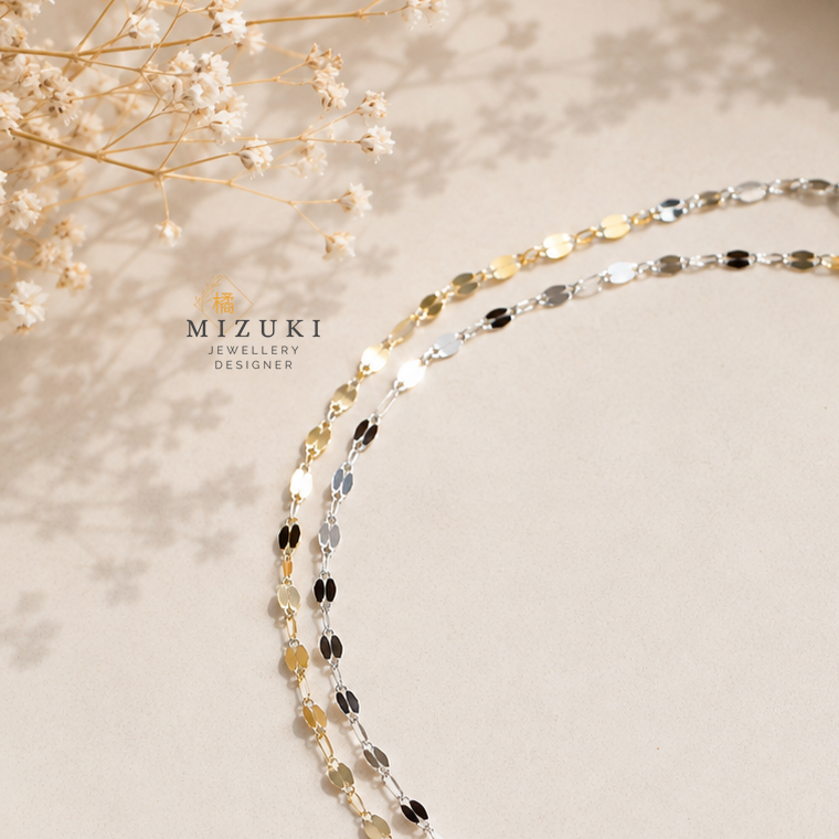 TACHIBANA｜18K 黃金雙色切面水波手鍊｜K18 Two-Tone Diamond Cut Bracelet