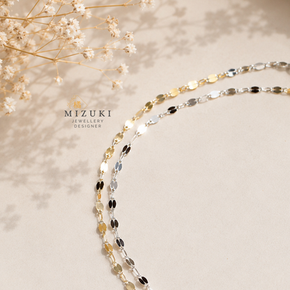 TACHIBANA｜18K 黃金雙色切面水波手鍊｜K18 Two-Tone Diamond Cut Bracelet