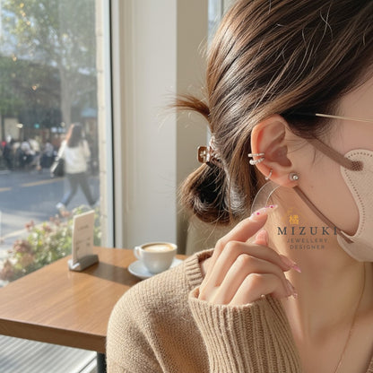 TACHIBANA｜5mm 鉑金／18K金經典圓珠耳釘｜Classic Bead Stud Earrings
