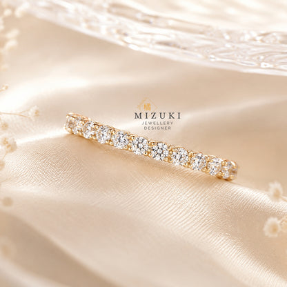 TACHIBANA｜18K 黃金 0.30ct 半圈排鑽戒指｜Half Eternity Diamond Ring