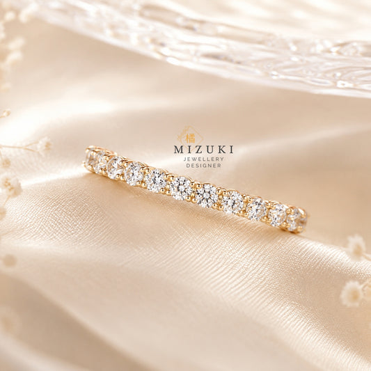 TACHIBANA｜18K 黃金 0.30ct 半圈排鑽戒指｜Half Eternity Diamond Ring