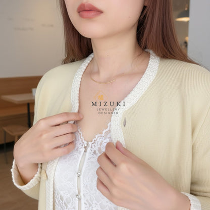 TACHIBANA｜18K 極簡弧形項鍊｜Curved Bar Necklace｜Japanese Fine Jewelry