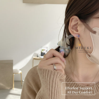 TACHIBANA｜PT950 2ct橢圓形丹泉石耳環｜Oval Tanzanite Stud Earrings