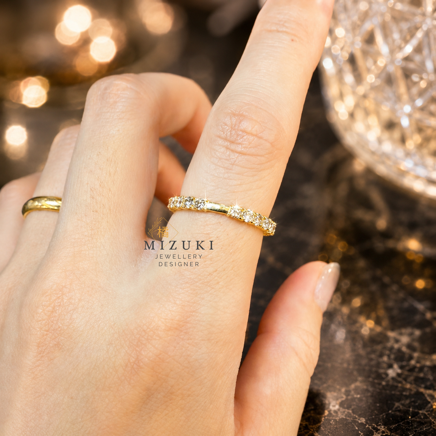TACHIBANA｜18K 黃金 1.00ct 全圈天然鑽石戒指｜Diamond Eternity Band Ring