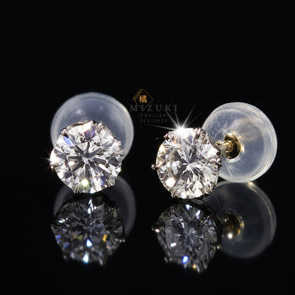 TACHIBANA｜PT950 鉑金 0.50ct 光環圍鑲天然鑽石耳環｜Halo Diamond Stud Earrings