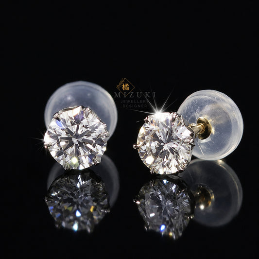 TACHIBANA｜PT950 鉑金 0.50ct 光環圍鑲天然鑽石耳環｜Halo Diamond Stud Earrings