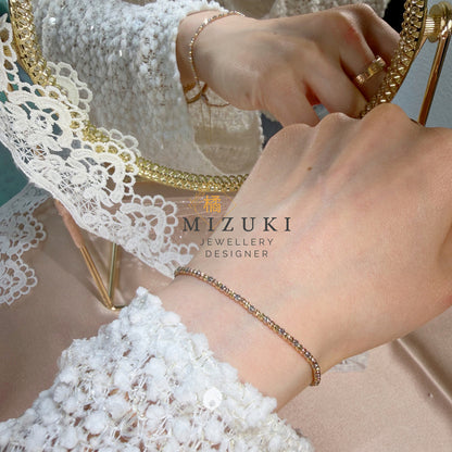 TACHIBANA｜18K 三色金圓珠磁石手鍊｜Tri-Tone Gold Bead Bracelet