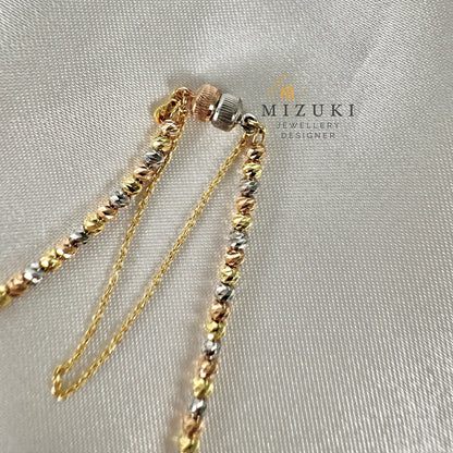 TACHIBANA｜18K 三色金圓珠磁石手鍊｜Tri-Tone Gold Bead Bracelet