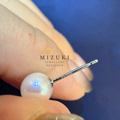 TACHIBANA｜PT900鉑金 Akoya 珍珠 5.5mm 單顆珍珠耳釘