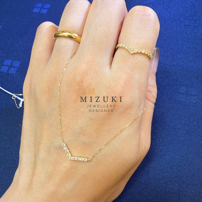 TACHIBANA｜18K黃金 0.20ct Wave Chevron 天然鑽石項鍊｜日常 Fine Jewelry